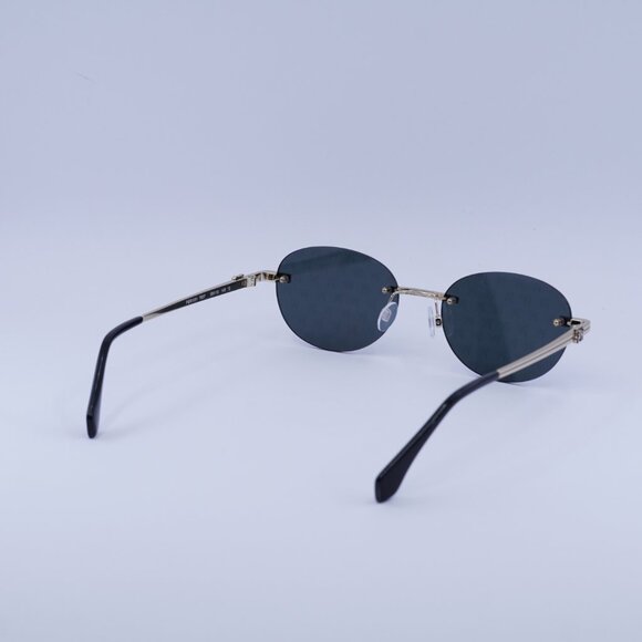 Palm Angels PERI10H CRYSTAL 7607 Sunglasses Gold Oval Frame, Dark Grey Lenses - Picture 8 of 9